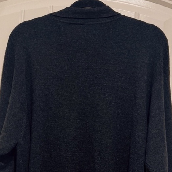 NWOT Eileen Fisher New York Mens 100% Wool Long Sleeve Collared Sweater Black XL - Picture 7 of 7
